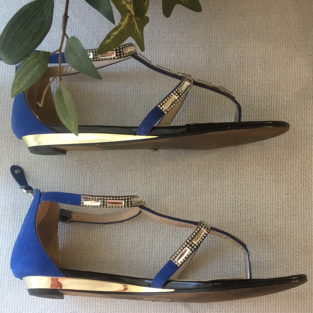 Checklist T-Strap Jeweled Sandals